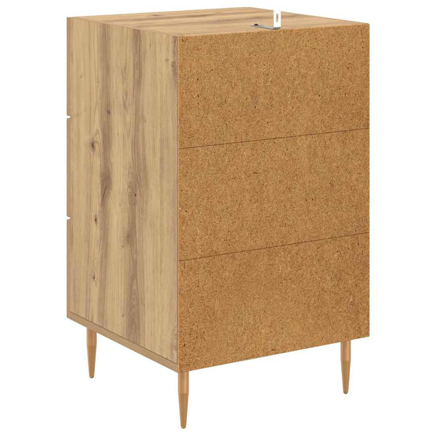 Nachtkastje met lade Artisan Eiken 40 x 40 x 66 cm Bewerkt hout