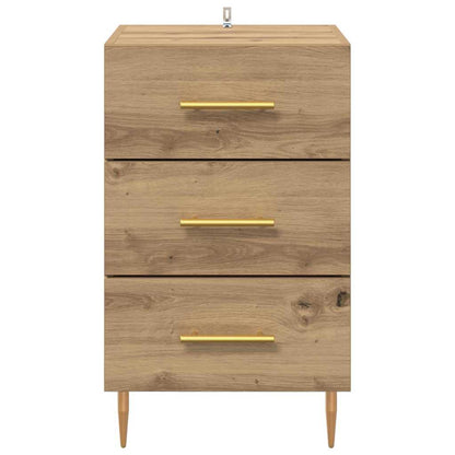 Nachtkastje met lade Artisan Eiken 40 x 40 x 66 cm Bewerkt hout