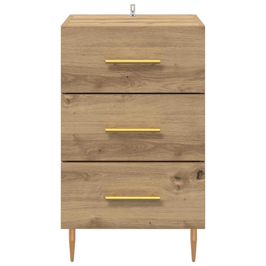 Nachtkastje met lade Artisan Eiken 40 x 40 x 66 cm Bewerkt hout