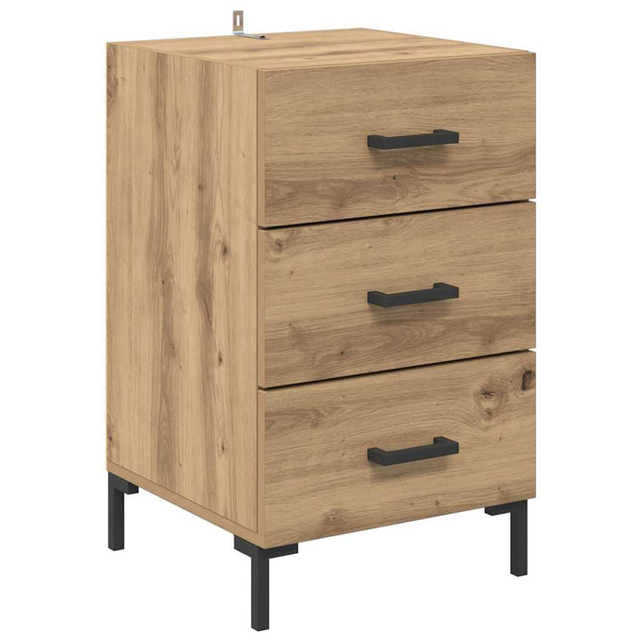 Nachtkastje met lade Artisan Eiken 40 x 40 x 66 cm Bewerkt hout