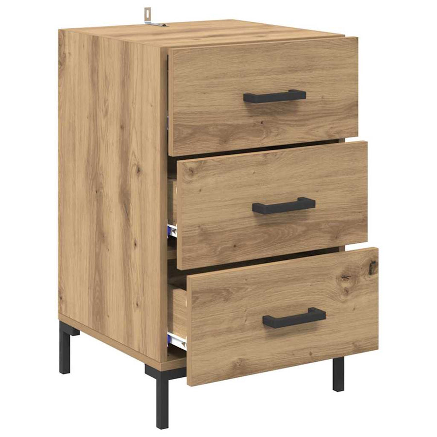 Nachtkastje met lade Artisan Eiken 40 x 40 x 66 cm Bewerkt hout