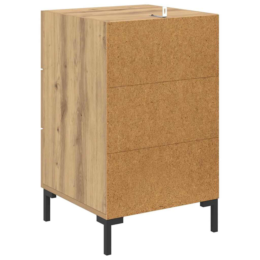 Nachtkastje met lade Artisan Eiken 40 x 40 x 66 cm Bewerkt hout