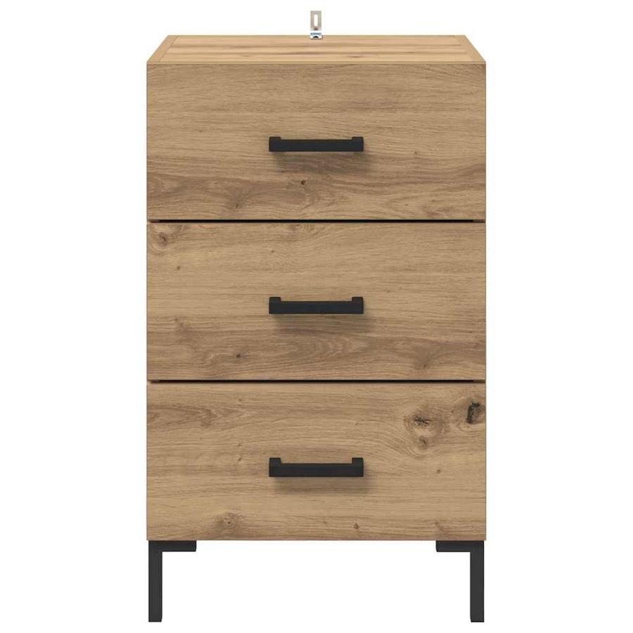 Nachtkastje met lade Artisan Eiken 40 x 40 x 66 cm Bewerkt hout