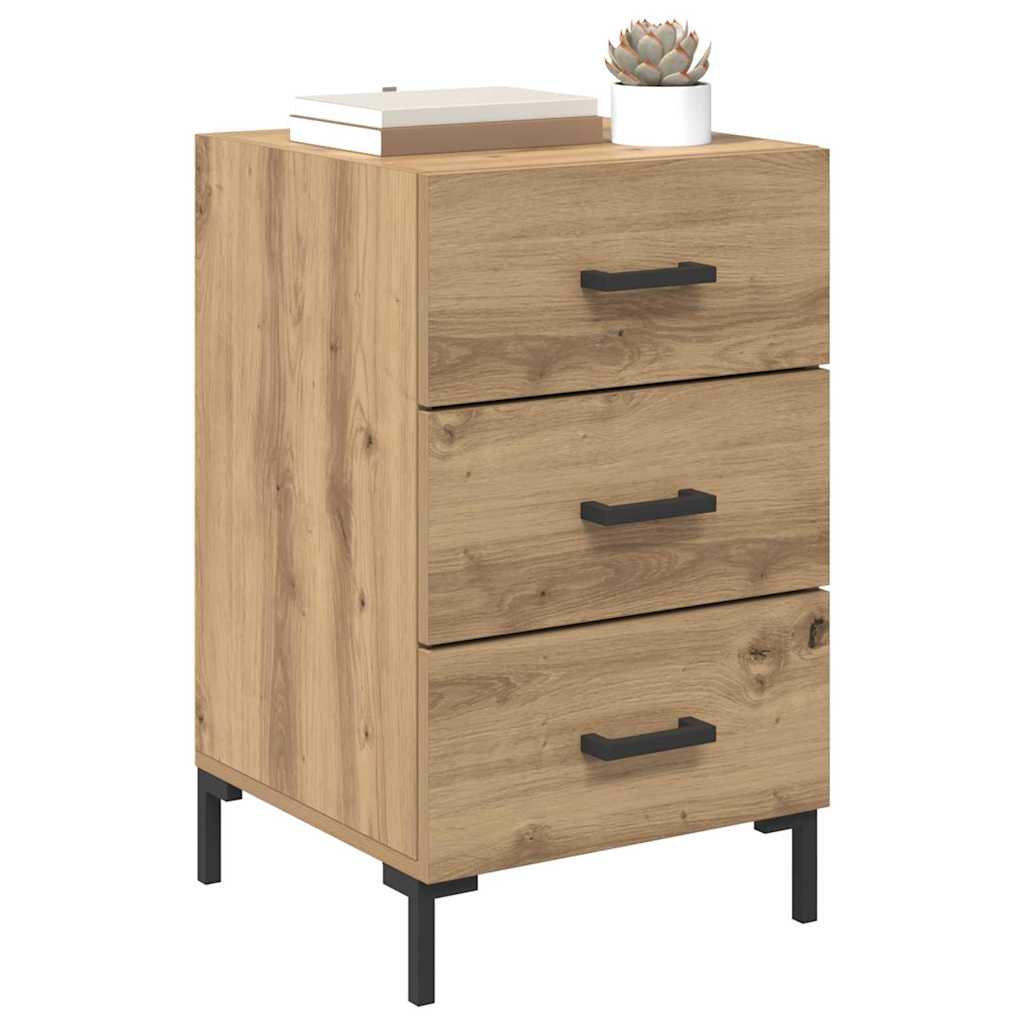 Nachtkastje met lade Artisan Eiken 40 x 40 x 66 cm Bewerkt hout