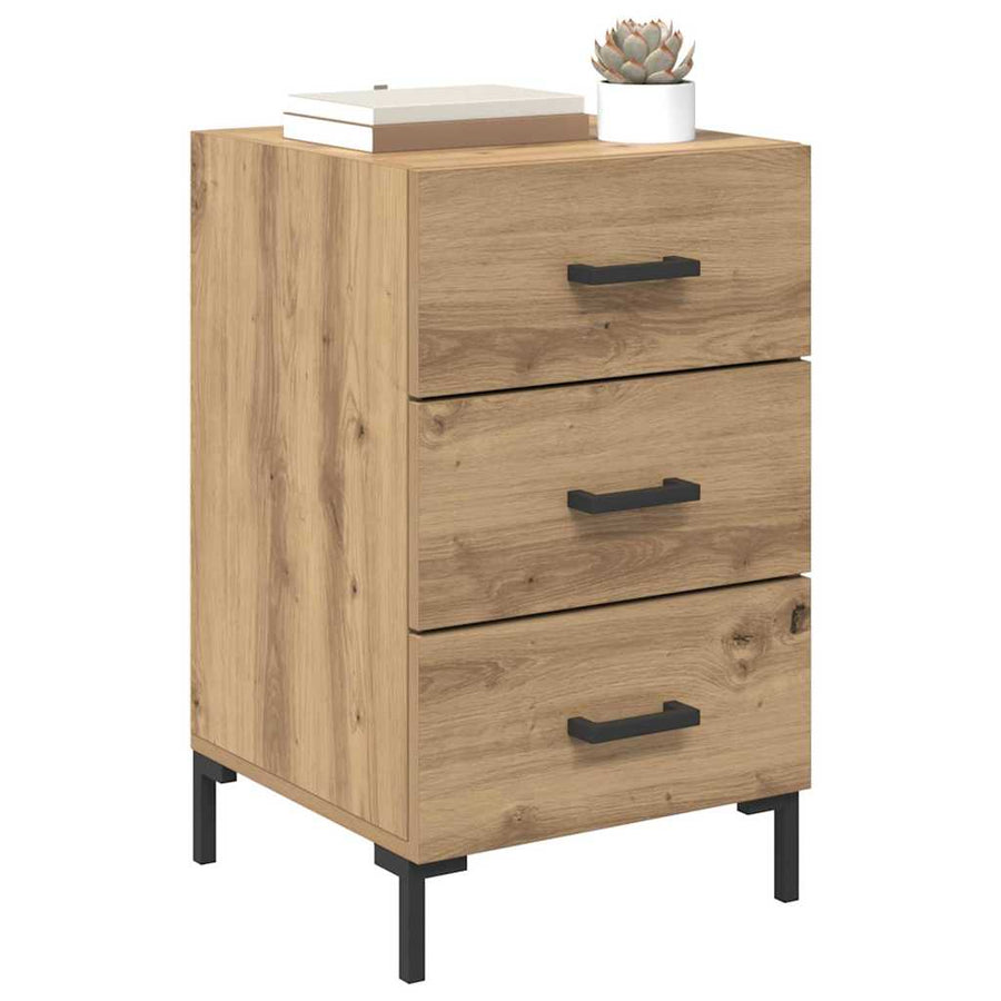 Nachtkastje met lade Artisan Eiken 40 x 40 x 66 cm Bewerkt hout
