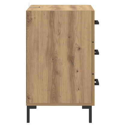 Nachtkastje met lade Artisan Eiken 40 x 40 x 66 cm Bewerkt hout