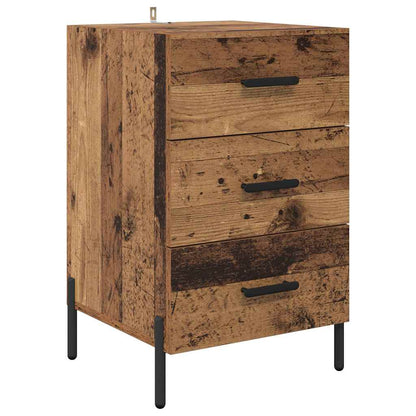 Nachtkastje met lade Oudhout 40 x 40 x 66 cm Bewerkt hout