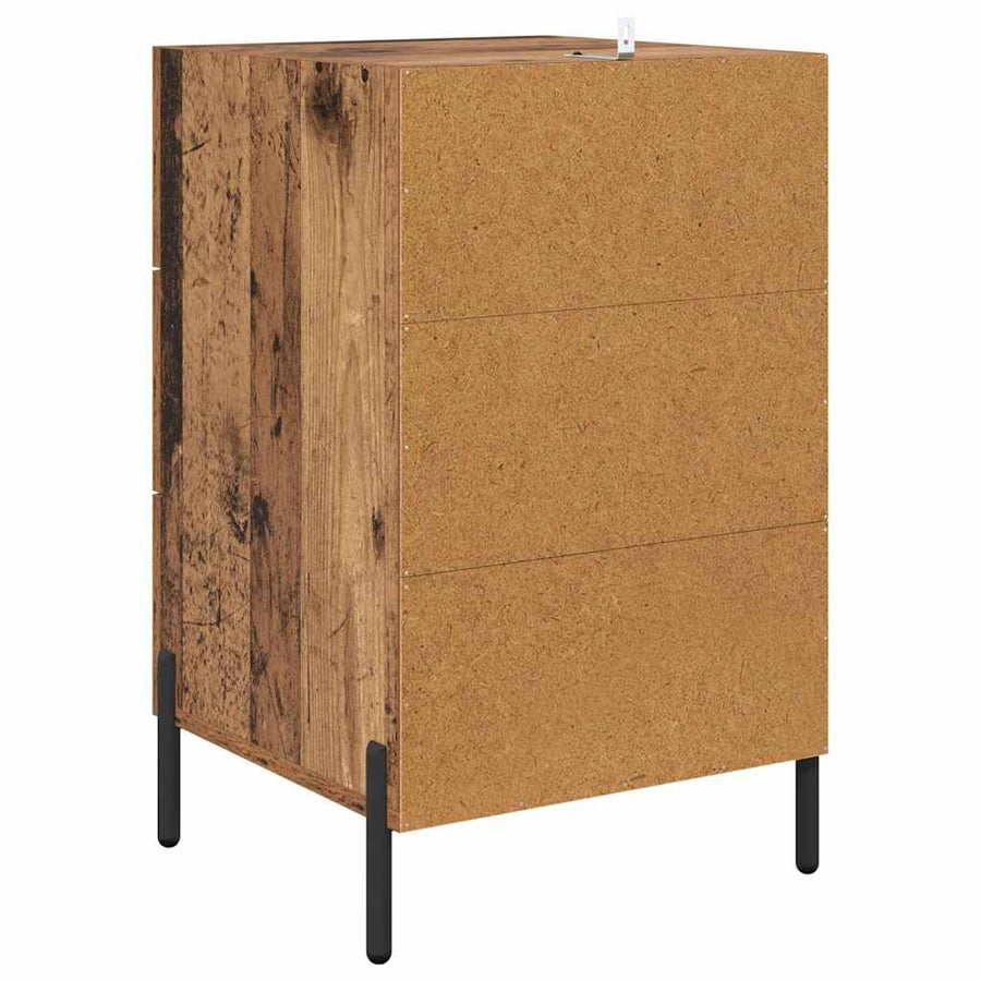 Nachtkastje met lade Oudhout 40 x 40 x 66 cm Bewerkt hout