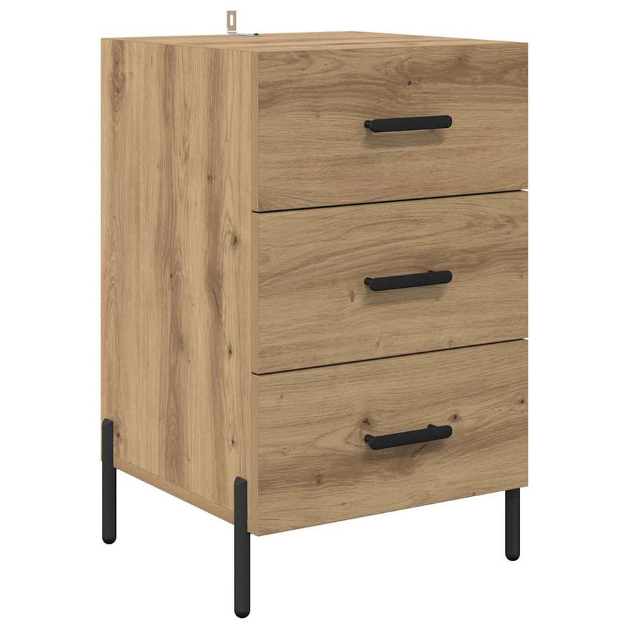 Nachtkastje met lade Artisan Eiken 40 x 40 x 66 cm Bewerkt hout