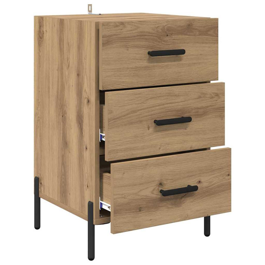 Nachtkastje met lade Artisan Eiken 40 x 40 x 66 cm Bewerkt hout