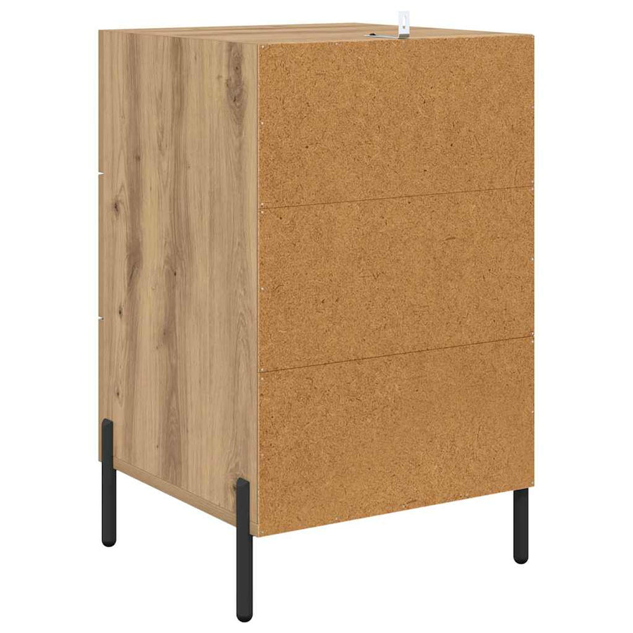 Nachtkastje met lade Artisan Eiken 40 x 40 x 66 cm Bewerkt hout