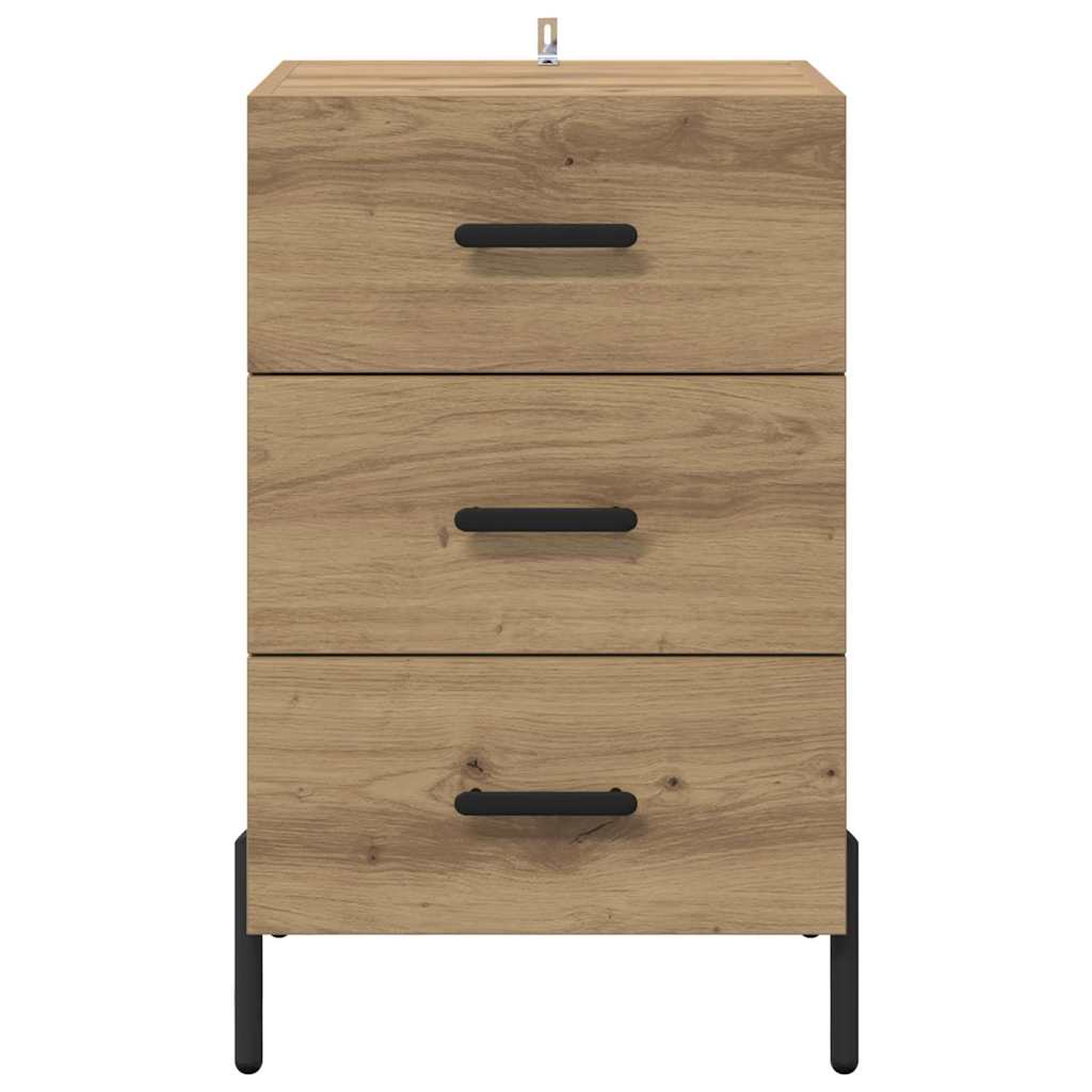 Nachtkastje met lade Artisan Eiken 40 x 40 x 66 cm Bewerkt hout