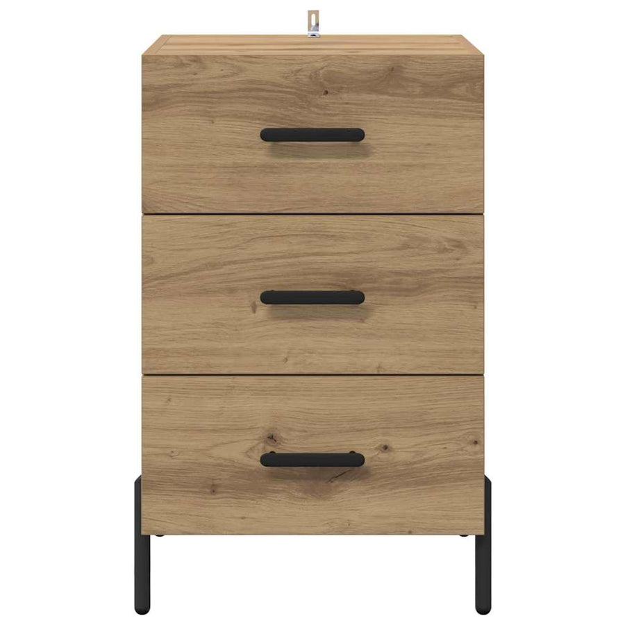 Nachtkastje met lade Artisan Eiken 40 x 40 x 66 cm Bewerkt hout