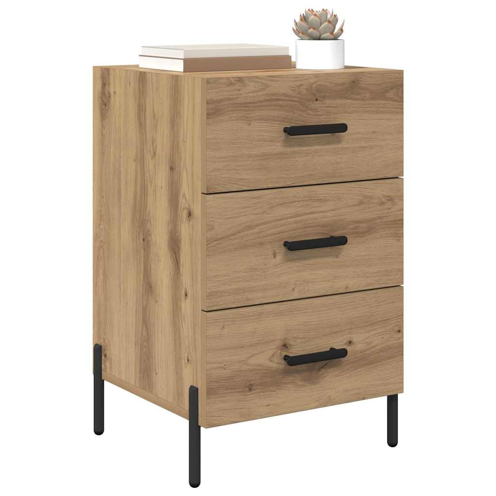 Nachtkastje met lade Artisan Eiken 40 x 40 x 66 cm Bewerkt hout