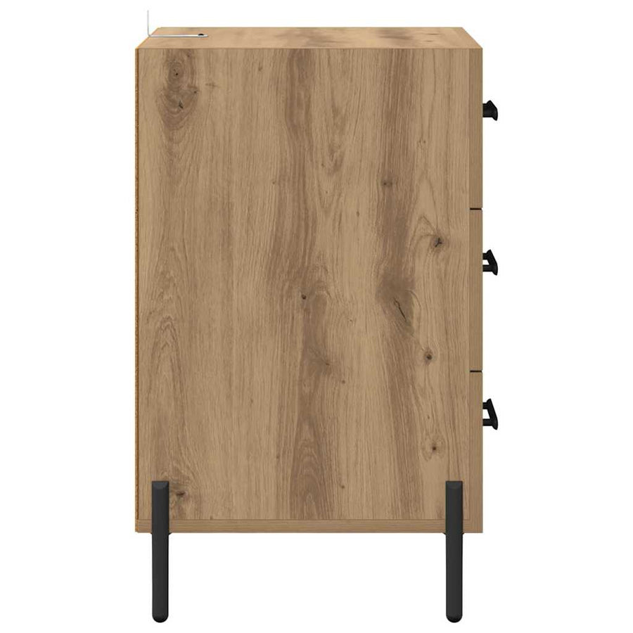 Nachtkastje met lade Artisan Eiken 40 x 40 x 66 cm Bewerkt hout
