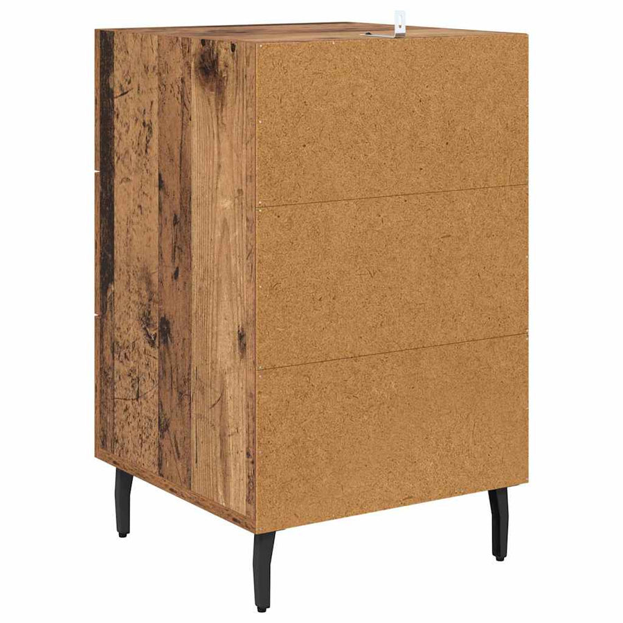 Nachtkastje met lade Oudhout 40 x 40 x 66 cm Bewerkt hout