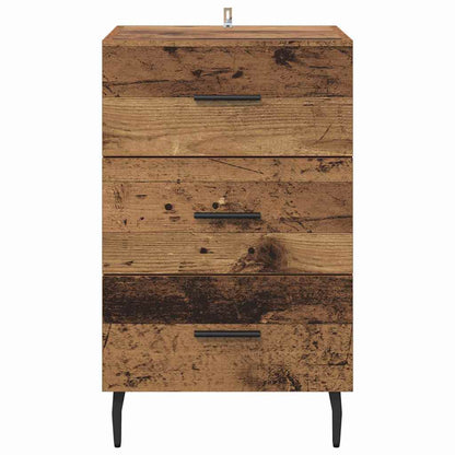Nachtkastje met lade Oudhout 40 x 40 x 66 cm Bewerkt hout