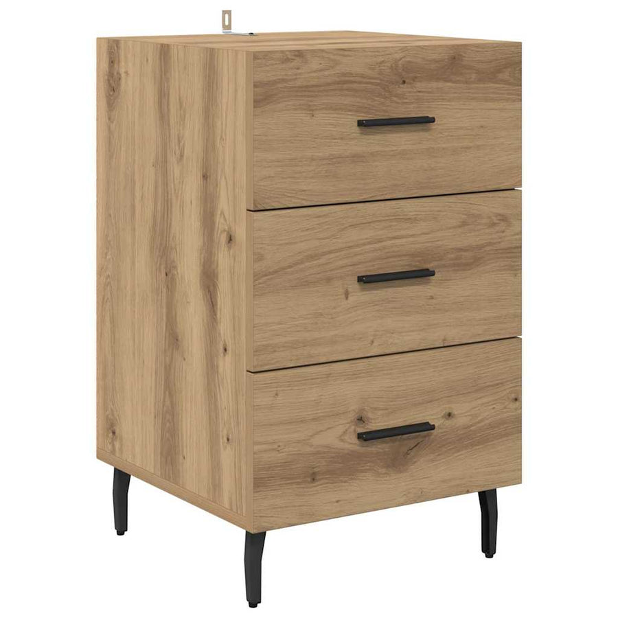 Nachtkastje met lade Artisan Eiken 40 x 40 x 66 cm Bewerkt hout