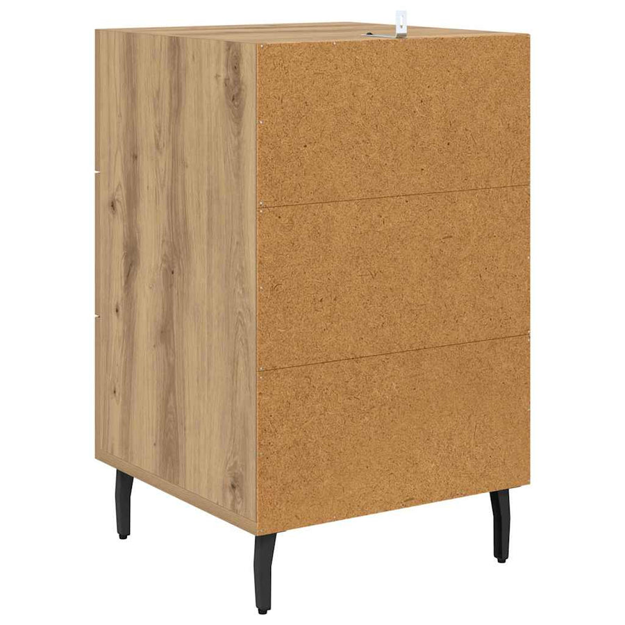 Nachtkastje met lade Artisan Eiken 40 x 40 x 66 cm Bewerkt hout