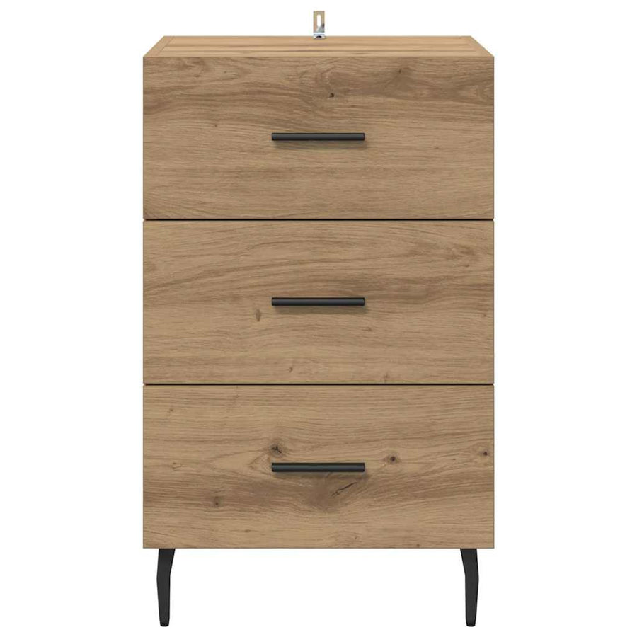Nachtkastje met lade Artisan Eiken 40 x 40 x 66 cm Bewerkt hout