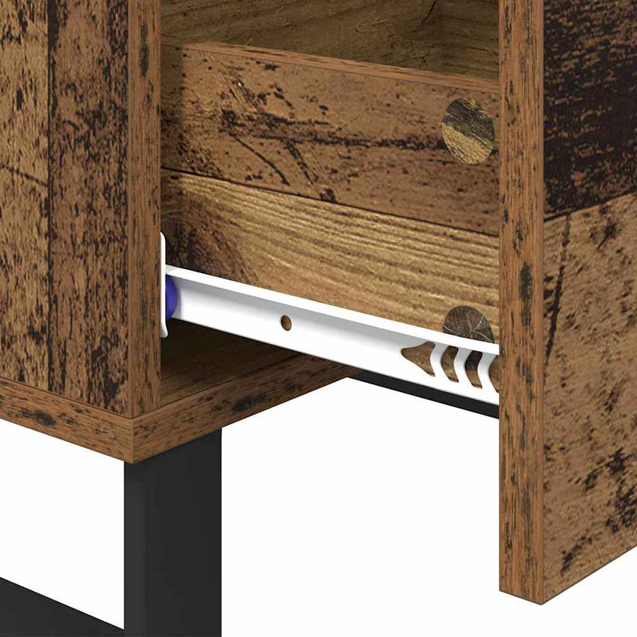 Nachtkastje met lade Oud Hout 40 x 40 x 66 cm Bewerkt hout