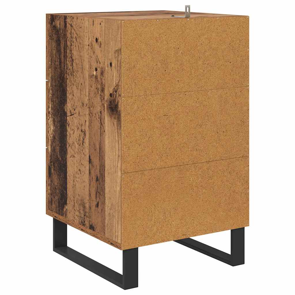 Nachtkastje met lade Oud Hout 40 x 40 x 66 cm Bewerkt hout