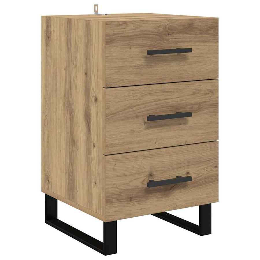 Nachtkastje met lade Artisan Eiken 40 x 40 x 66 cm Bewerkt hout