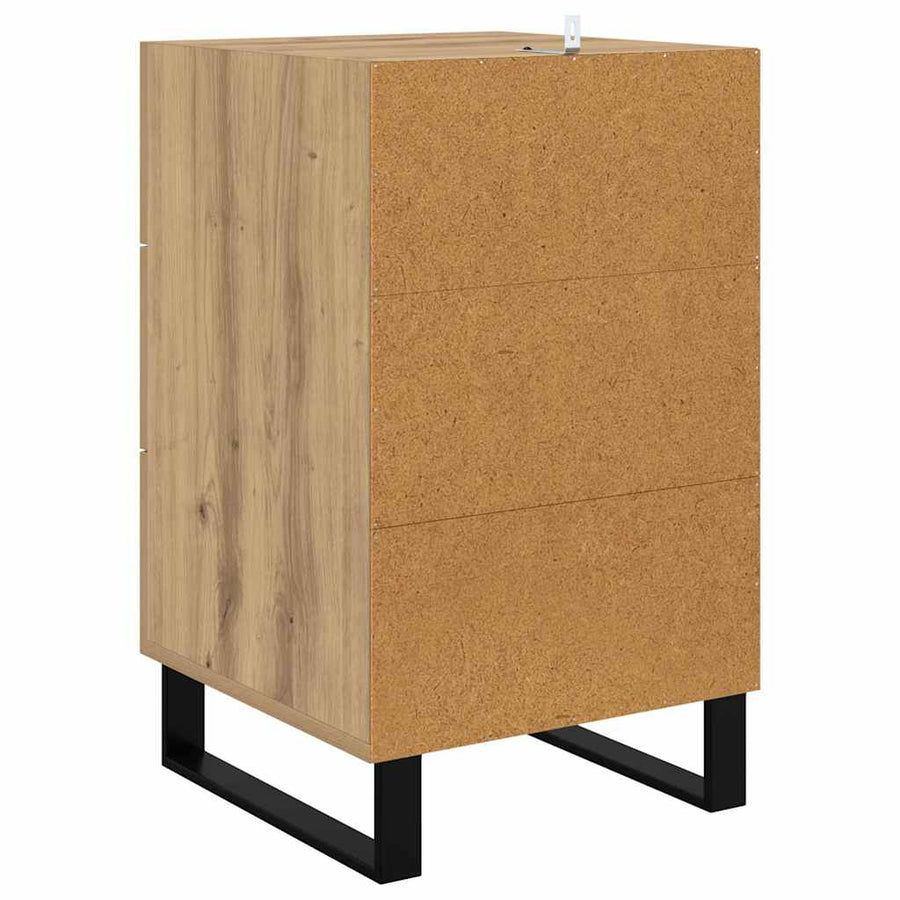 Nachtkastje met lade Artisan Eiken 40 x 40 x 66 cm Bewerkt hout