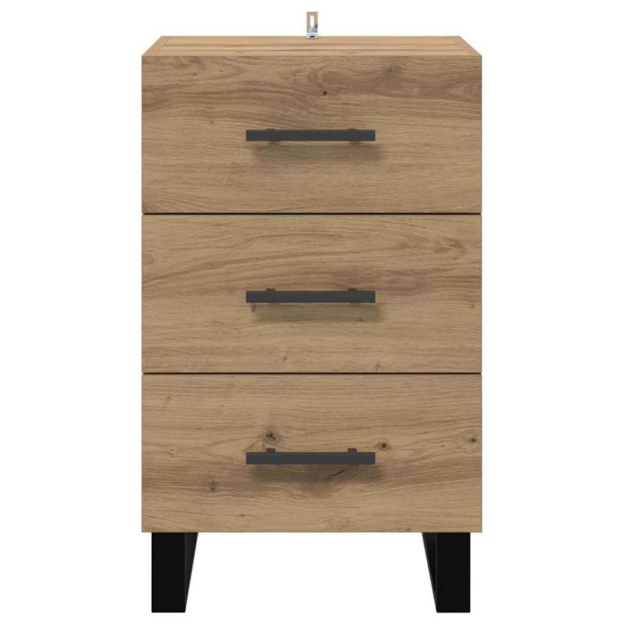 Nachtkastje met lade Artisan Eiken 40 x 40 x 66 cm Bewerkt hout