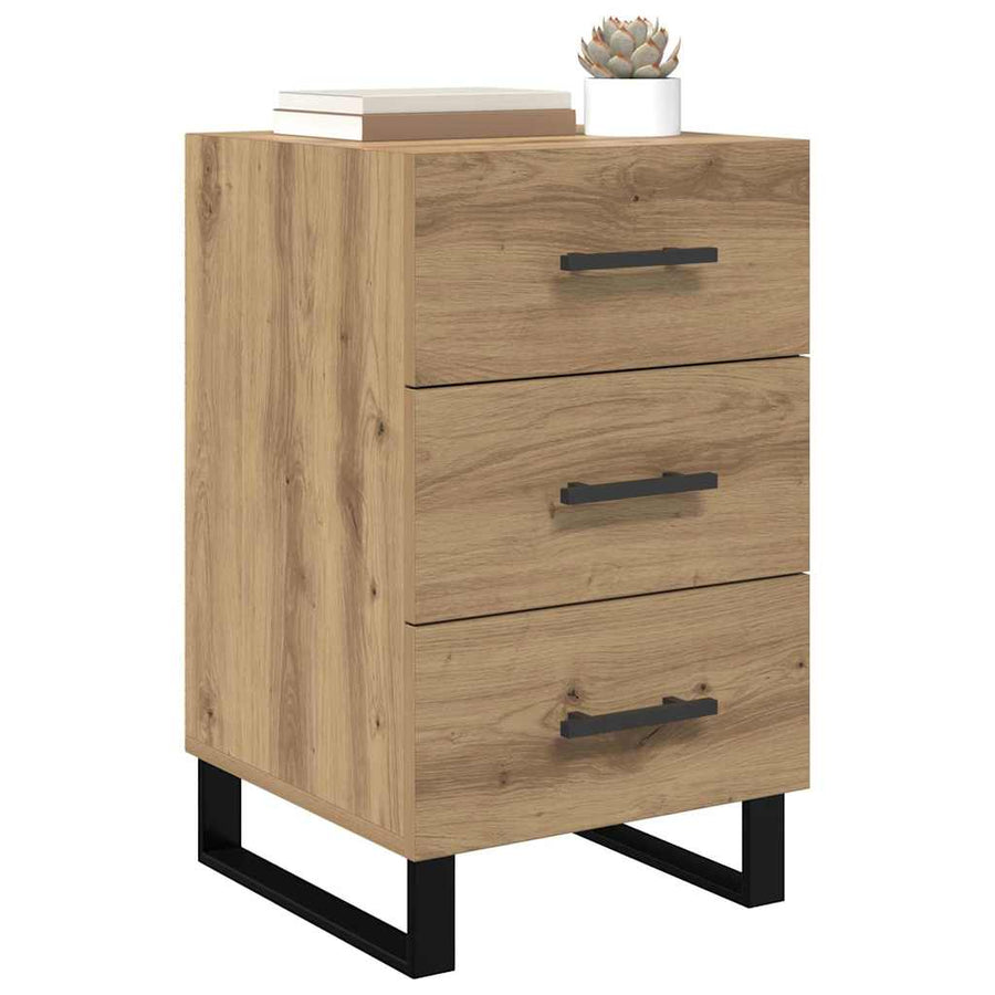 Nachtkastje met lade Artisan Eiken 40 x 40 x 66 cm Bewerkt hout