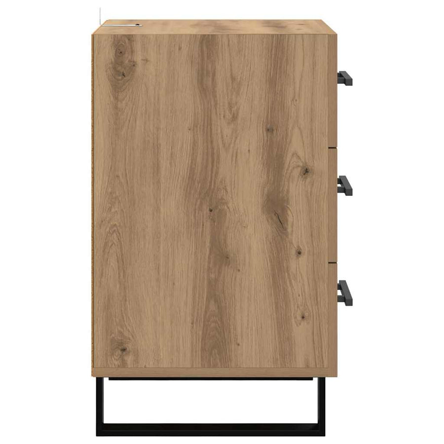 Nachtkastje met lade Artisan Eiken 40 x 40 x 66 cm Bewerkt hout