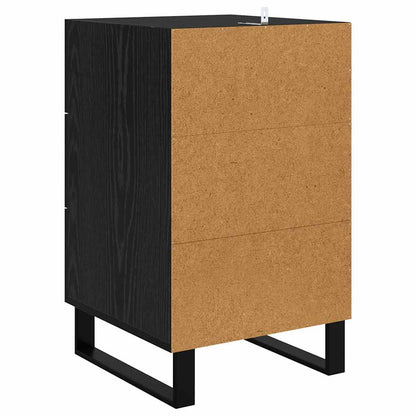 Nachtkastje met lade Zwart Eiken 40 x 40 x 66 cm Bewerkt hout