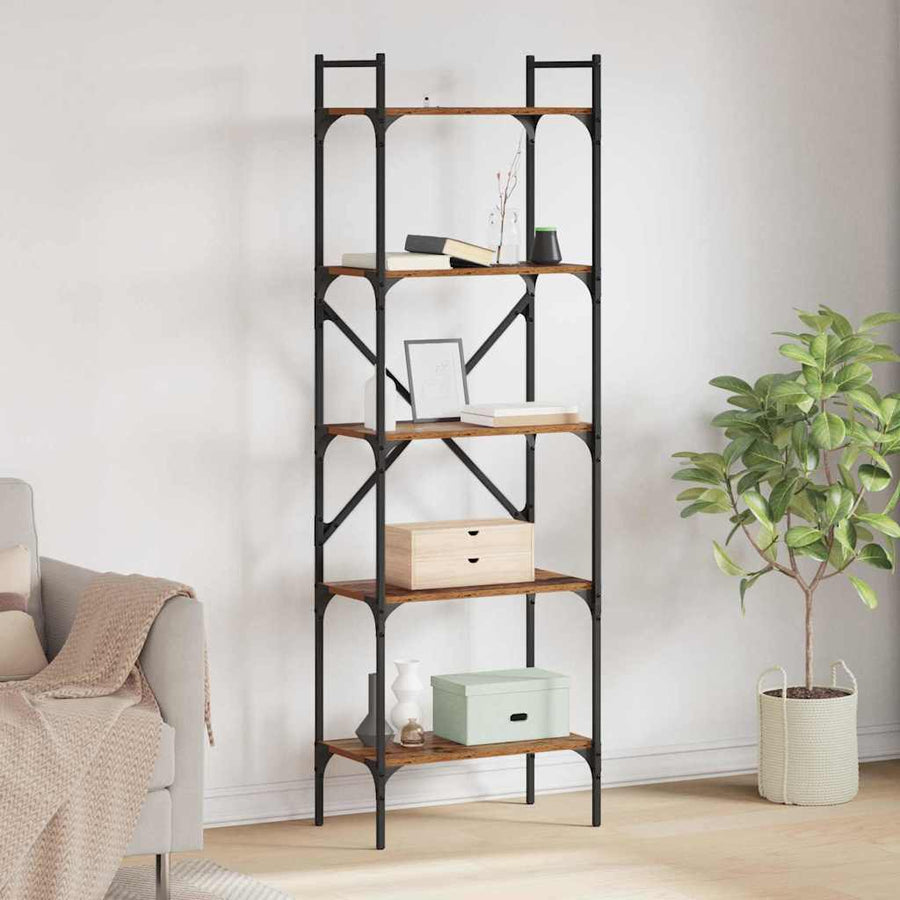 Boekenkast Oud Hout 56 x 32 x 174 cm Bewerkt hout