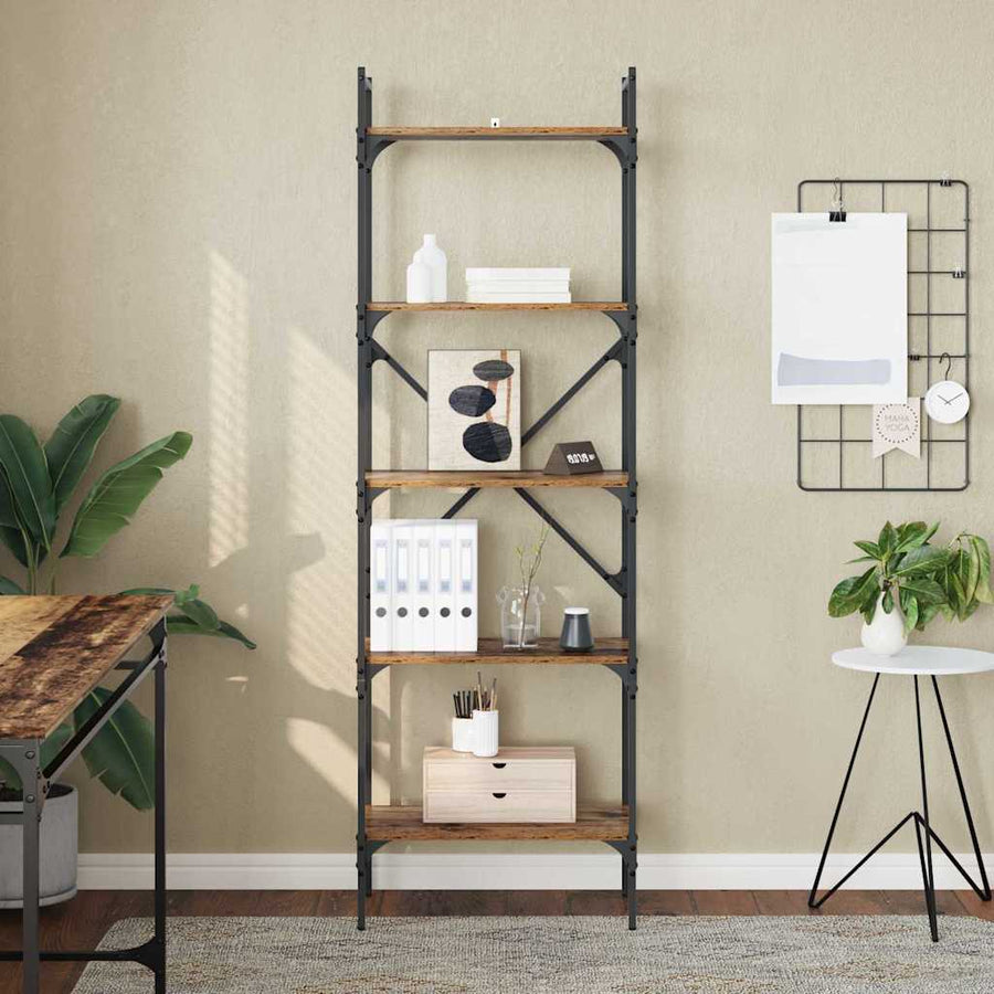 Boekenkast Oud Hout 56 x 32 x 174 cm Bewerkt hout