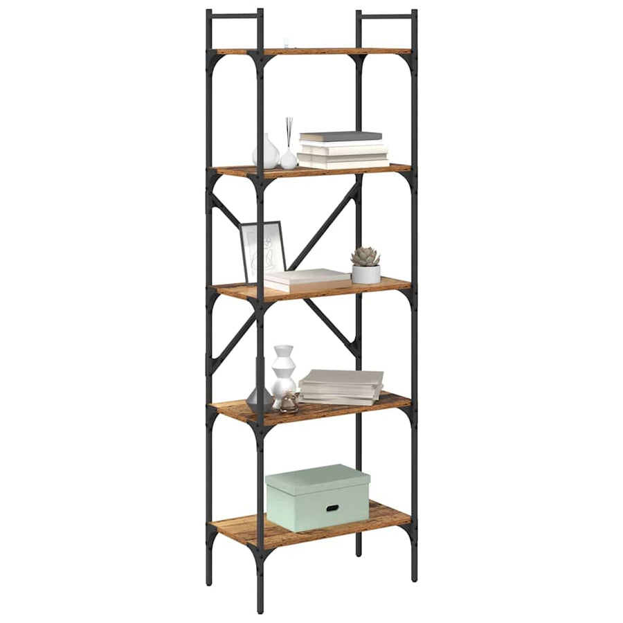 Boekenkast Oud Hout 56 x 32 x 174 cm Bewerkt hout