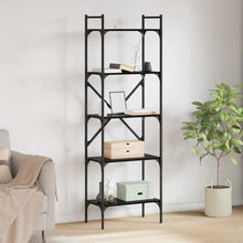 Boekenkast Zwart Eiken 56 x 32 x 174 cm Bewerkt hout