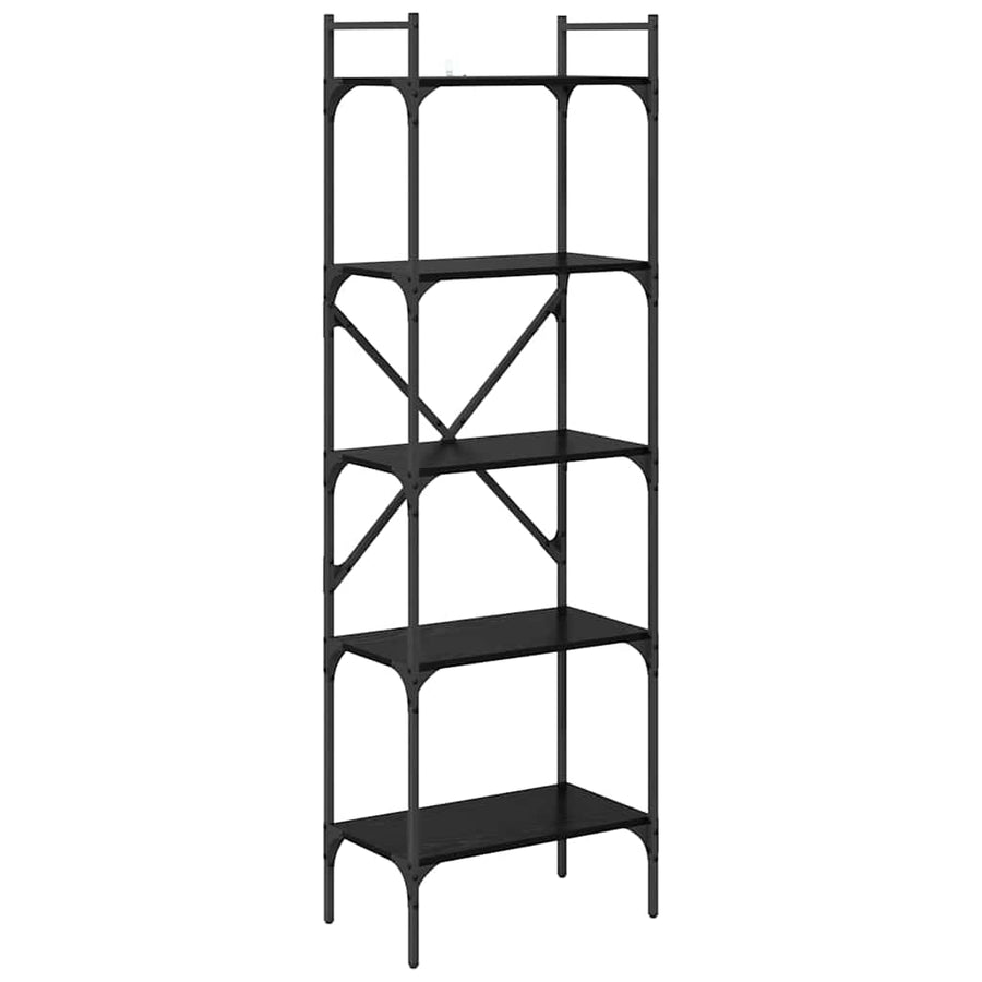 Boekenkast Zwart Eiken 56 x 32 x 174 cm Bewerkt hout