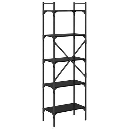 Boekenkast Zwart Eiken 56 x 32 x 174 cm Bewerkt hout