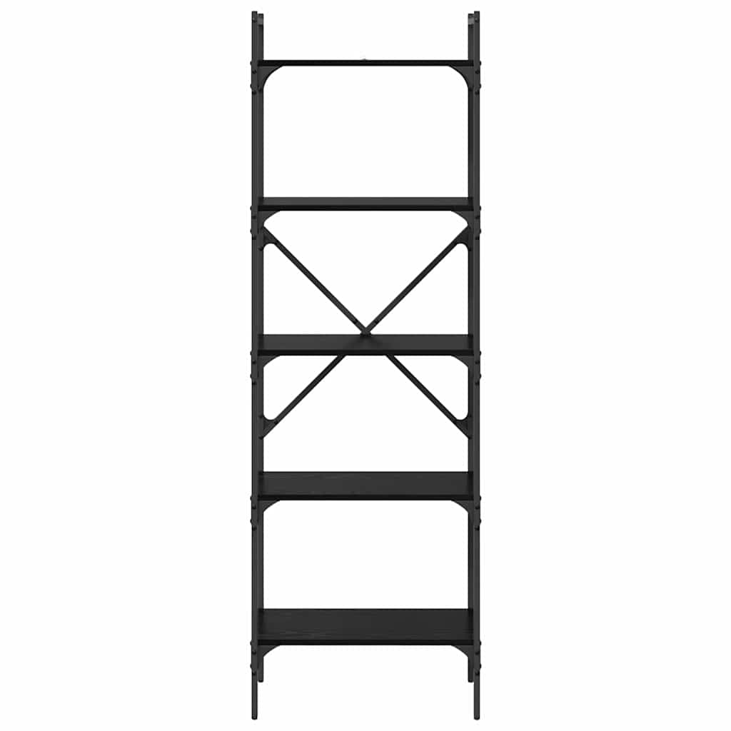 Boekenkast Zwart Eiken 56 x 32 x 174 cm Bewerkt hout