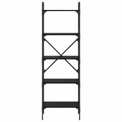 Boekenkast Zwart Eiken 56 x 32 x 174 cm Bewerkt hout