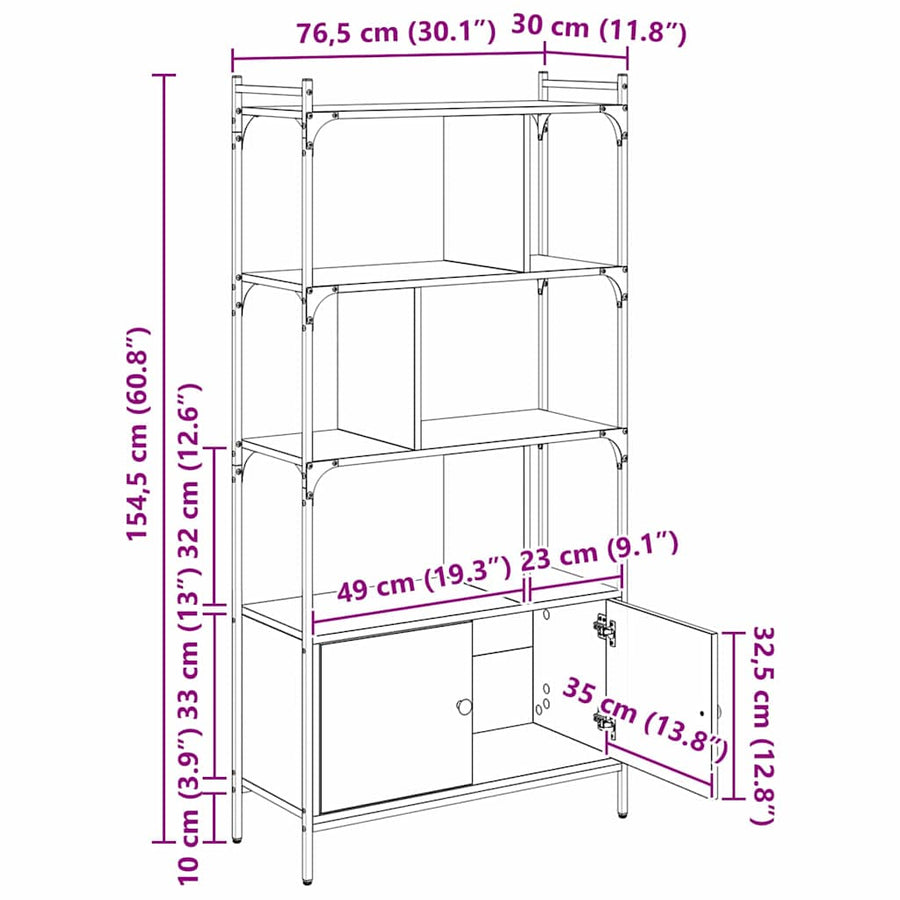 Boekenkast Bewerkt hout