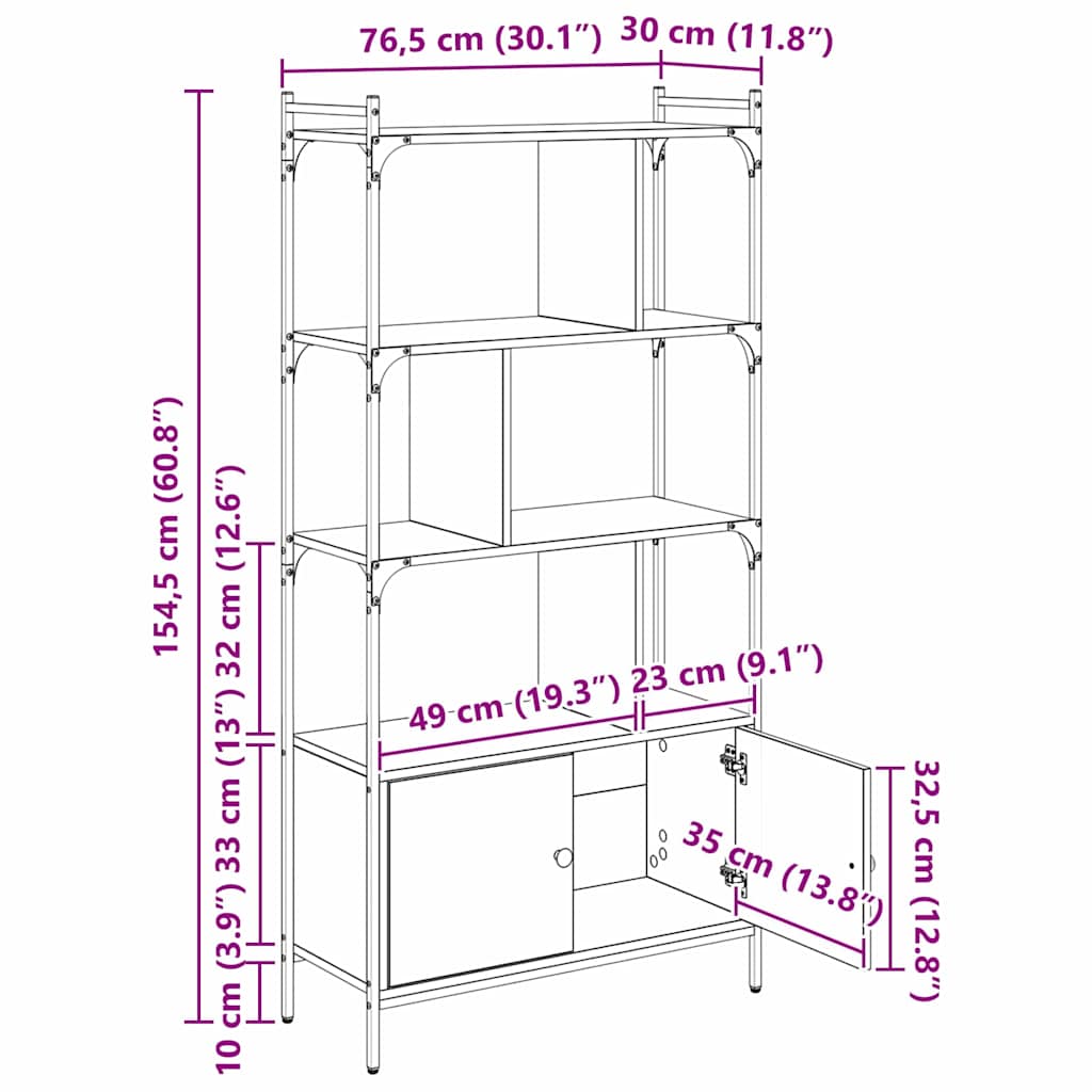 Boekenkast Bewerkt hout