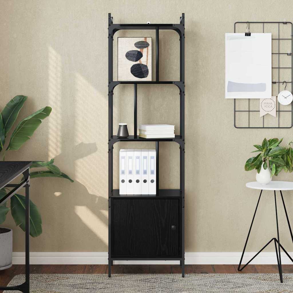 Boekenkast Zwart Eiken 44,5 x 30 x 154,5 cm Bewerkt hout