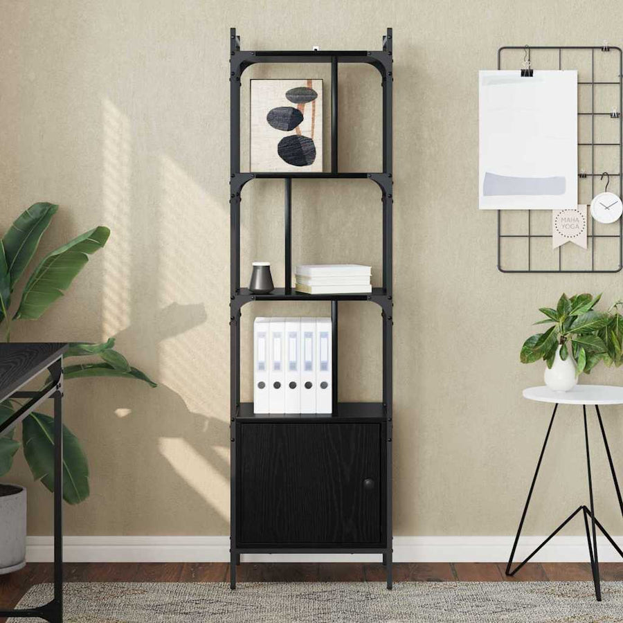 Boekenkast Zwart Eiken 44,5 x 30 x 154,5 cm Bewerkt hout