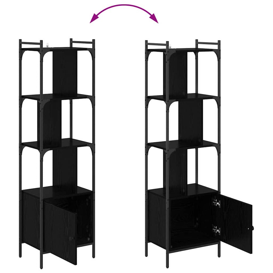 Boekenkast Zwart Eiken 44,5 x 30 x 154,5 cm Bewerkt hout