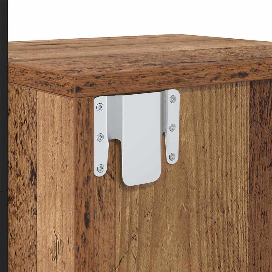 Nachtkastje met lade Oud Hout 35 x 30 x 51 cm Bewerkt hout