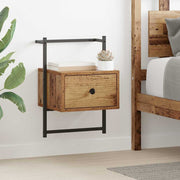 Nachtkastje 35x30x51 cm oud hout met lade