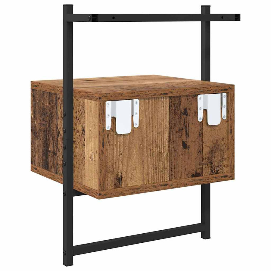 Nachtkastje met lade Oud Hout 35 x 30 x 51 cm Bewerkt hout