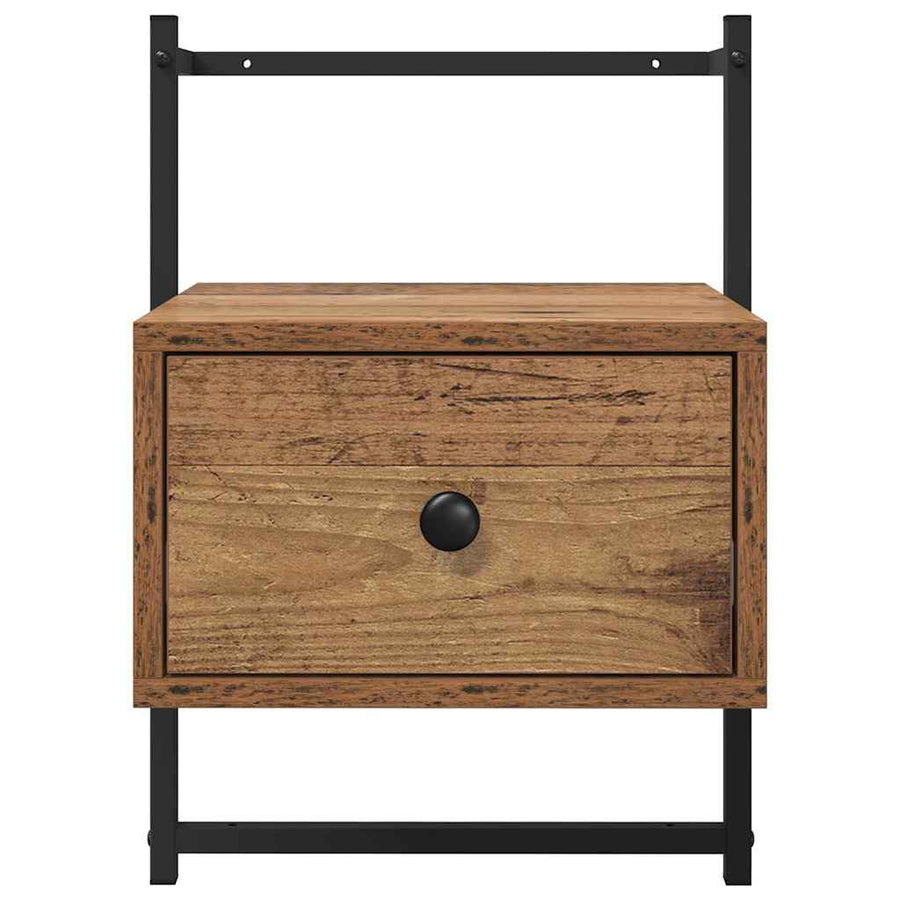Nachtkastje met lade Oud Hout 35 x 30 x 51 cm Bewerkt hout