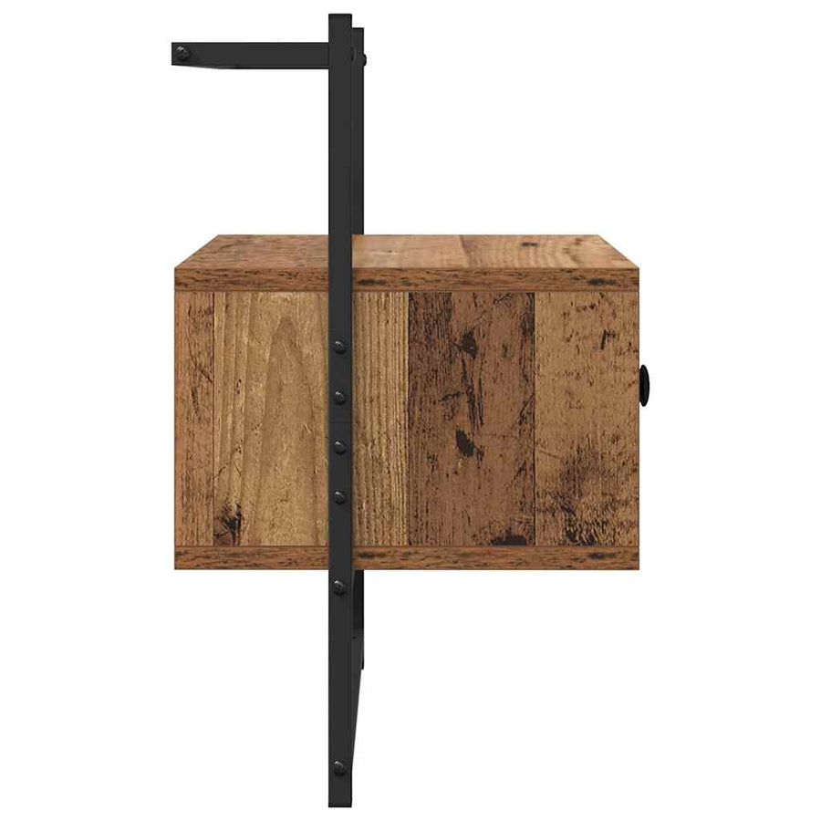 Nachtkastje met lade Oud Hout 35 x 30 x 51 cm Bewerkt hout